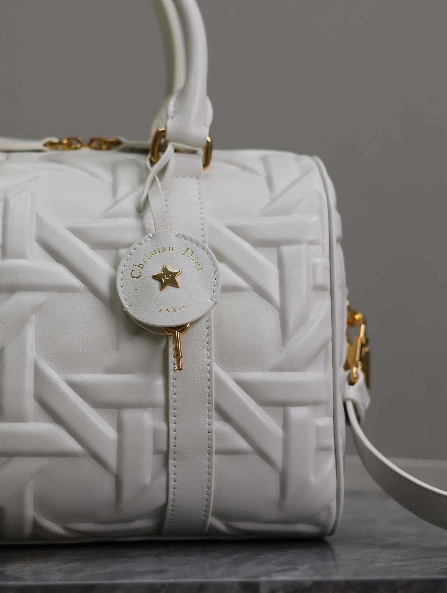 Dior Groove 25 Bag White Graphic Cannage Calfskin